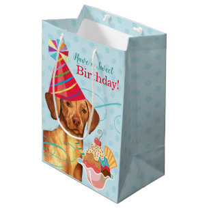 Sweet Birthday Vizsla Medium Gift Bag