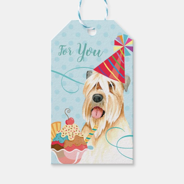 Sweet Birthday Wheaten Terrier Gift-Märkre Presentetikett (Framsidan)