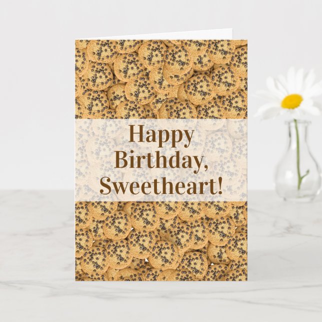 Sweet Birthday Wishes Chocolate Chip Cookie Card Kort (Liten växt)