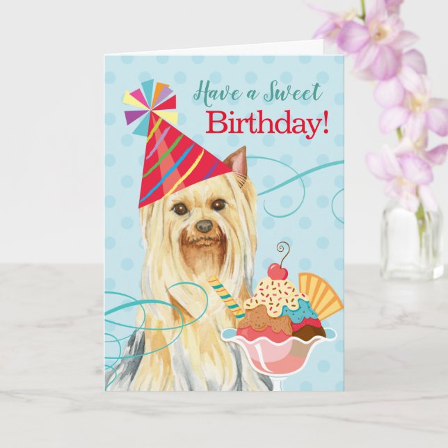 Sweet Birthday Yorkie Kort (Orkide)