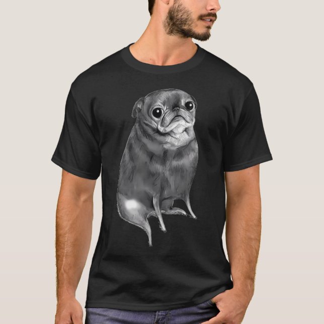 Sweet Black Pug T Shirt (Framsida)