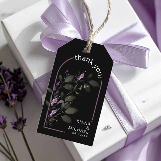 Sweet Blommigt Arch Bröllop Lilac ID998 Presentetikett (Skapare uppladdad)