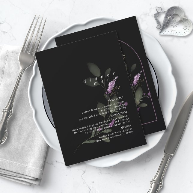 Sweet Blommigt Arch Bröllop Menu Lilac ID998 (Skapare uppladdad)
