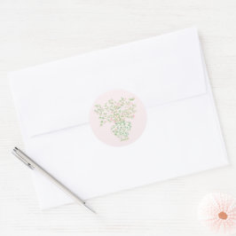 Sweet Blommigt Vas Runt Klistermärke