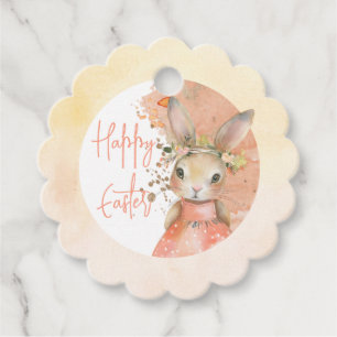 Sweet Blommigt Watercolor Bunny Glad påsk Gåvor Etiketter