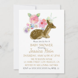 Sweet Blommigt Woodland Boho Baby Shower Inbjudningar