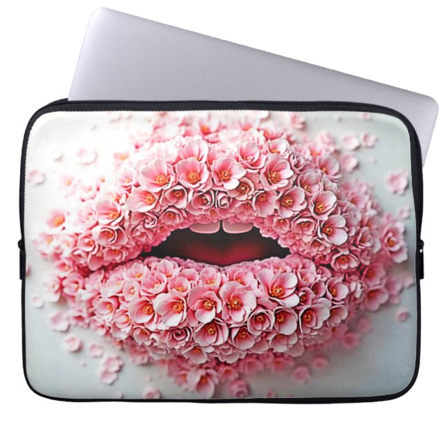 Sweet Bloom Läppar Art Laptop Fodral (Framsidan)