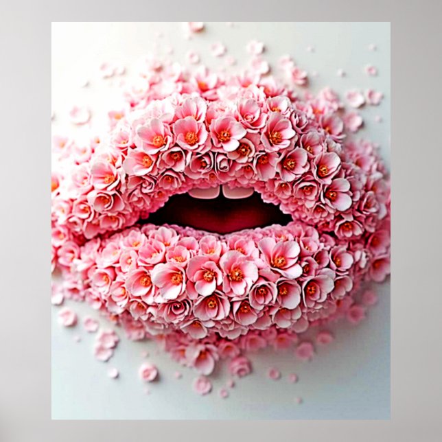 Sweet Bloom Läppar Art Poster (Framsidan)