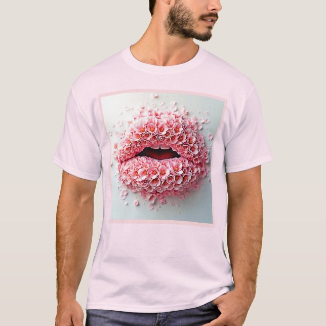 Sweet Bloom Läppar Art T Shirt (Framsida)