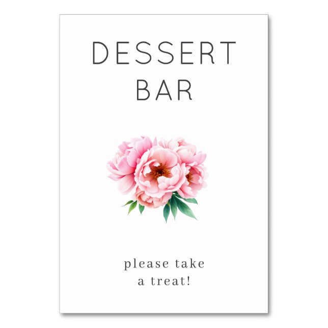 Sweet Blossom Dessert Bar Invitation Bordsnummer (Framsidan)