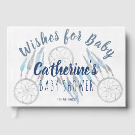 Sweet Blue Boho Dreamcatcher Baby Shower Guestbook