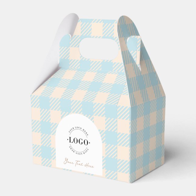 Sweet blue gingham Company Business Promotion Gift Presentaskar (Framsidan Sidan)