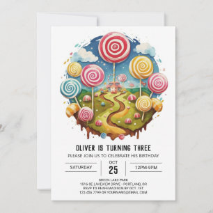 Sweet Bohemian Lollipop Birthday Inbjudningar