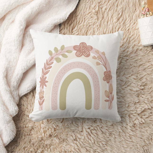 Sweet Boho Blommigt Rainbow Kudde (Filt)