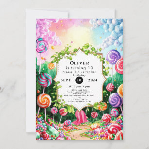 Sweet Boho Candyland Birthday Inbjudningar