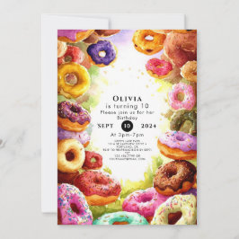 Sweet Boho Donut Birthday Inbjudningar