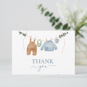 Sweet Boho Neutralt Clothesline Boy Shower Tack Kort
