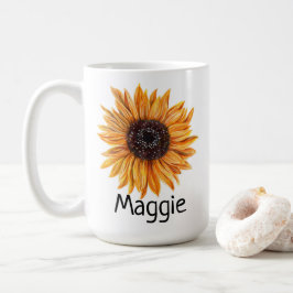 Sweet Boho Solros Höger Handed 15oz Coffee Mugg