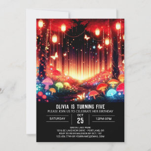 Sweet Boho Woodland Digital Birthday Inbjudningar