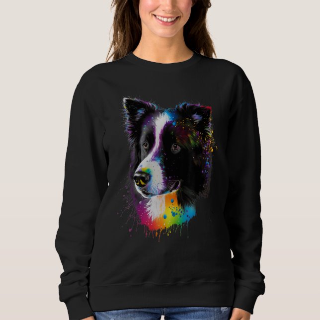 Sweet Border Collie Dog Portrait_6 T Shirt (Framsida)