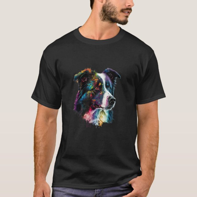 Sweet Border Collie Dog Portrait_7 T Shirt (Framsida)
