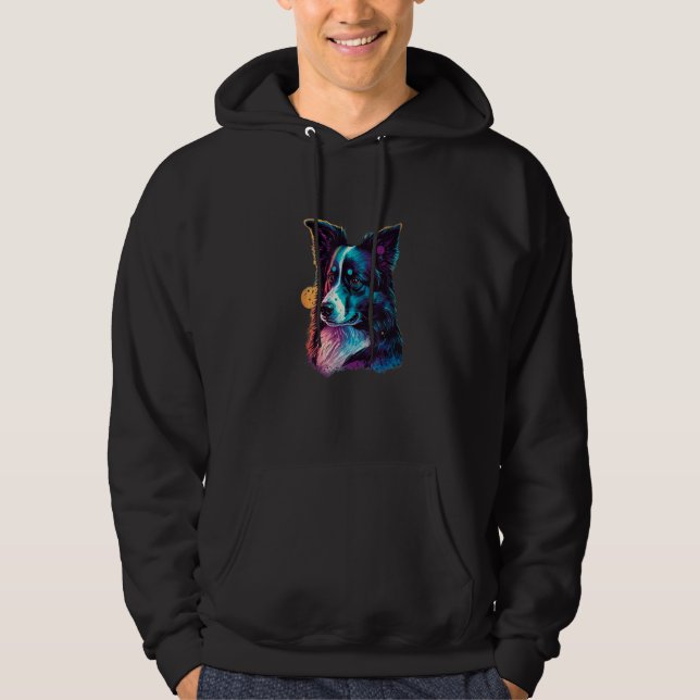 Sweet Border Collie Dog Portrait_8 Hoodie (Framsida)