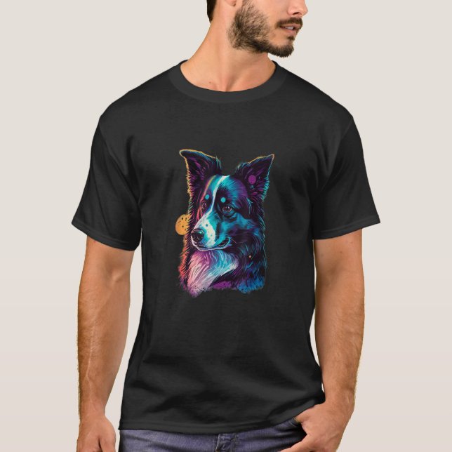 Sweet Border Collie Dog Portrait_8 T Shirt (Framsida)