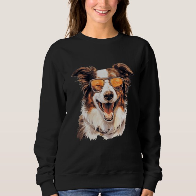 Sweet Border Collie Portrait Dog T Shirt (Framsida)