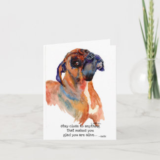 sweet boxer watercolor upbeatFolded Thank You Card Tack Kort