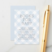 Sweet Boy Blue Gingham Bokar for Baby Shower