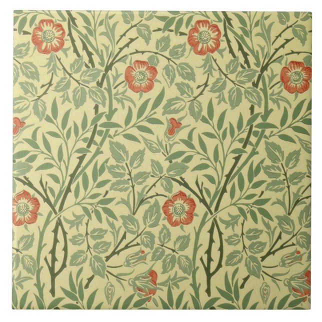 Sweet Briar Mönster (av William Morris) Kakelplatta (Framsidan)