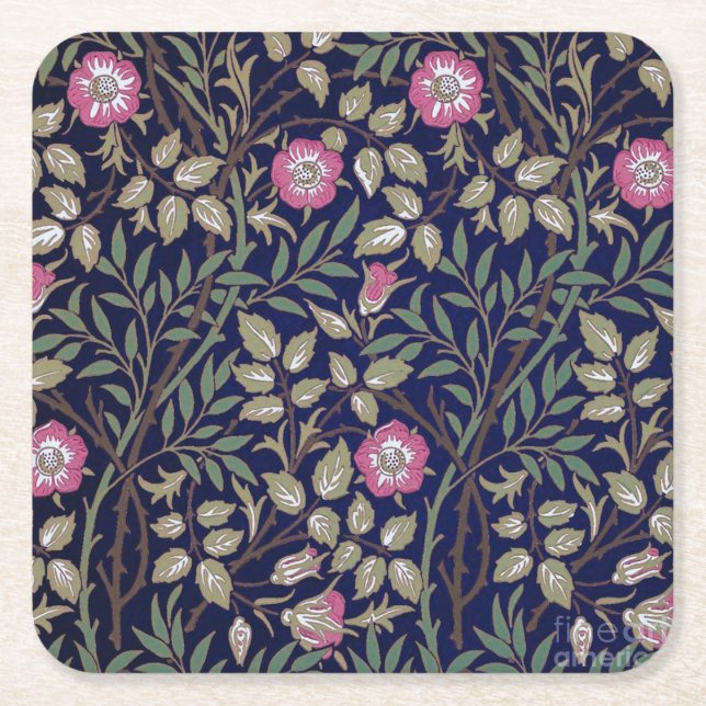 Sweet Briar, William Morris Underlägg Papper Kvadrat (Framsidan)