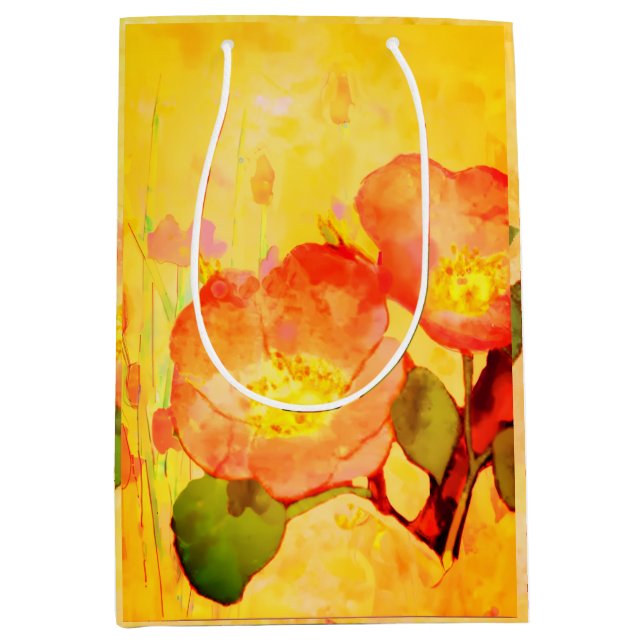 Sweet Briar Yellow Pinks Floral Gift Bag (Framsidan)