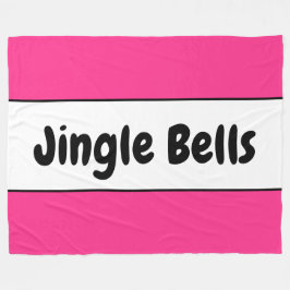 Sweet Bright Candy cane Rosa White "Jingle Klockor Fleecefilt