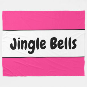 Sweet Bright Candy cane Rosa White "Jingle Klockor Fleecefilt