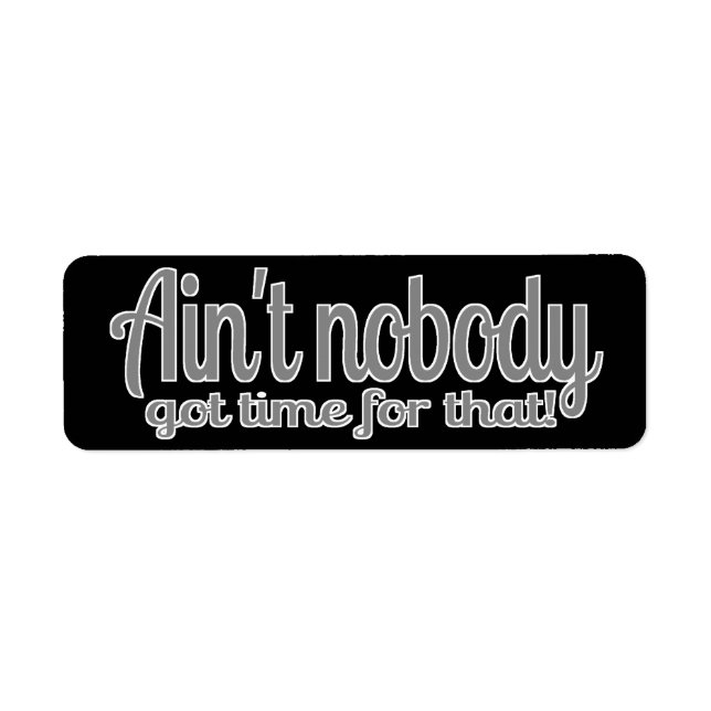 Sweet Brown har ingen Har för det. Returadress Etikett (Framsidan)