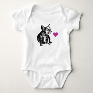 Sweet Bulldog Hund Heart Baby Jersey Bodykostym T-shirt