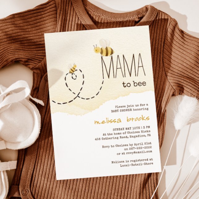 Sweet Bumblebee-Mamma till Bee Baby Shower-inbjuda Inbjudningar (Skapare uppladdad)