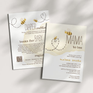 Sweet Bumblebee Mamma to Bee all in one Baby Showe Inbjudningar