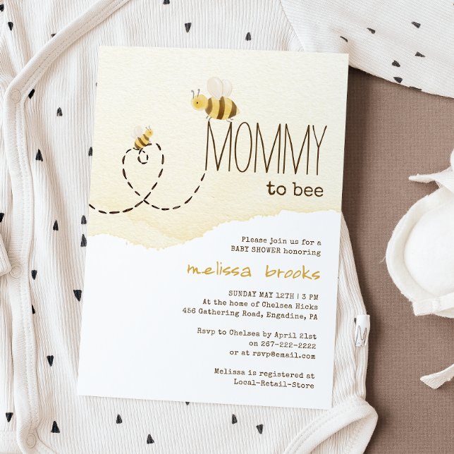 Sweet Bumblebee Mamma to Bee Baby Shower Inbjudningar (Skapare uppladdad)
