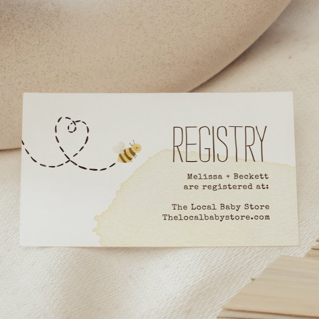 Sweet Bumblebee Mamma to Bee Baby Shower Registry Tilläggskort (Skapare uppladdad)