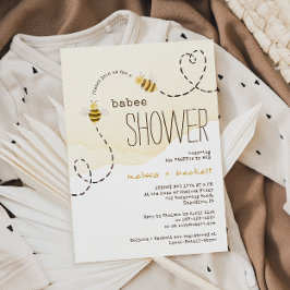 Sweet Bumblebee Par Babee Shower Inbjudningar