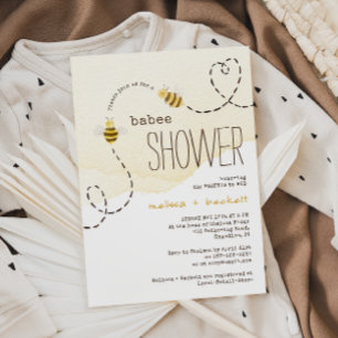 Sweet Bumblebee Par Babee Shower Inbjudningar
