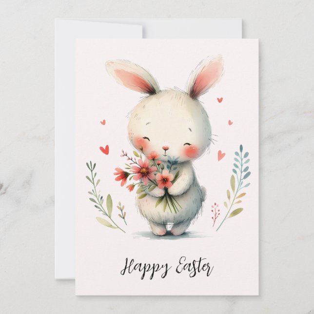 Sweet Bunny & Blooms – Easter Joy Kort (Framsida)
