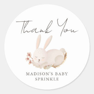 Sweet Bunny Calligraphy Baby Sprinkle Tack Runt Klistermärke