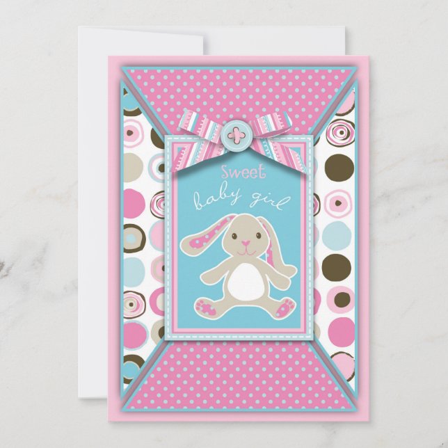 Sweet Bunny Card 2 Inbjudningar (Framsida)