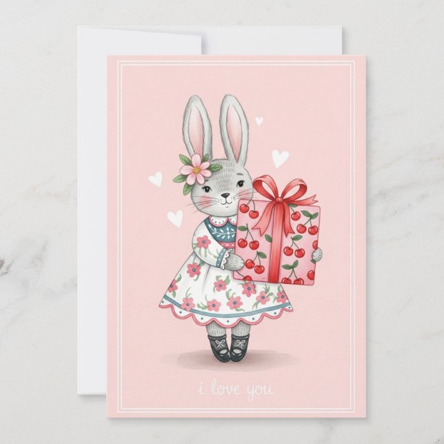 Sweet Bunny  Card Julkort (Framsida)