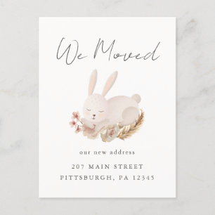 Sweet Bunny Change of Adress Flytta Vykort