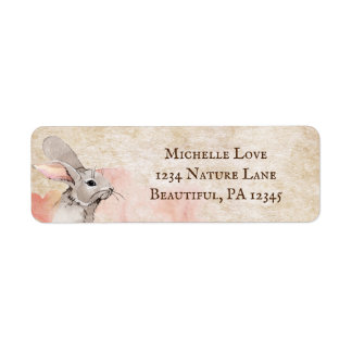 Sweet Bunny Rabbit Adress Returadress Etikett