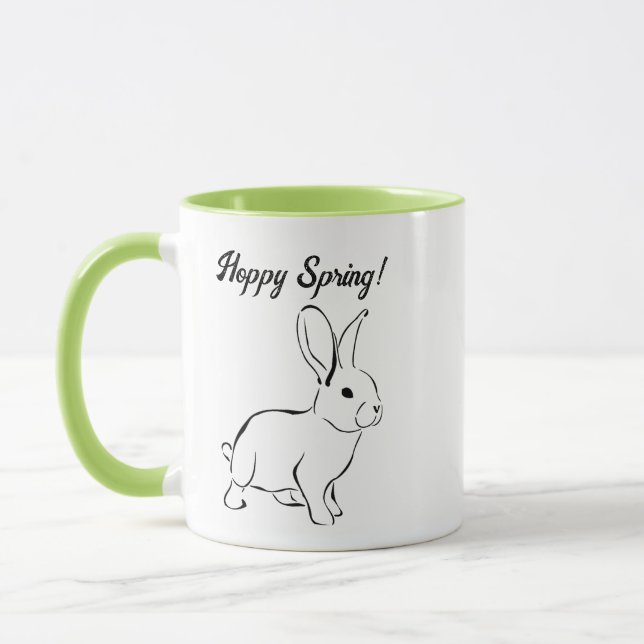 Sweet Bunny Rabbit, Cute Vår eller Påsk Tecknad Mugg (Vänster)
